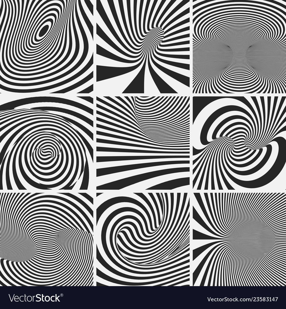 Set of striped abstract forms Royalty Free Vector Image