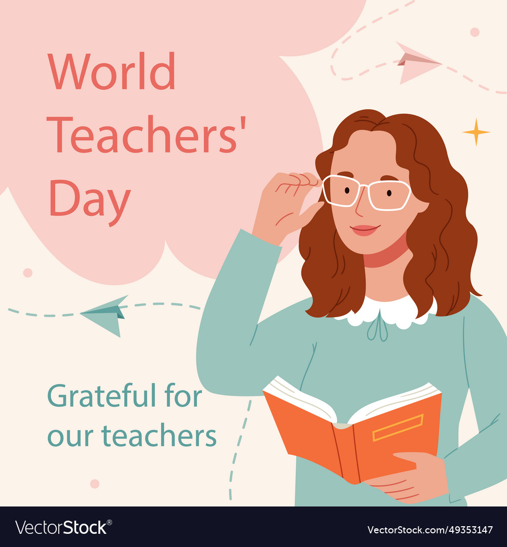 World teachers day celebration isolated on white Vector Image