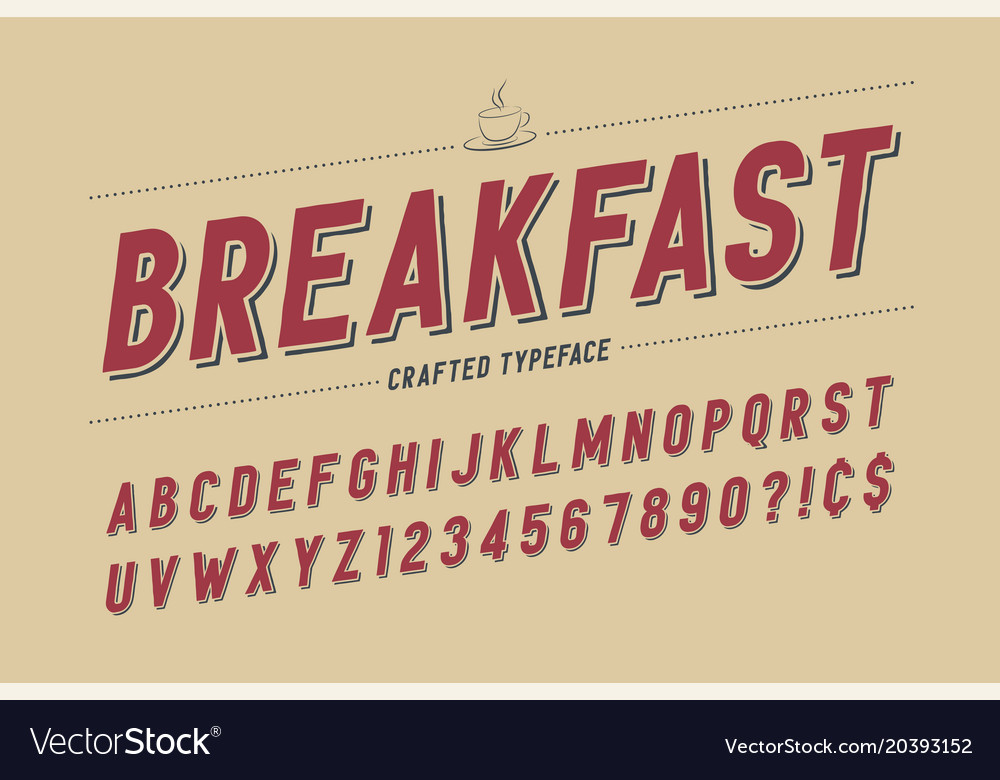 Condensed retro display font design alphabet