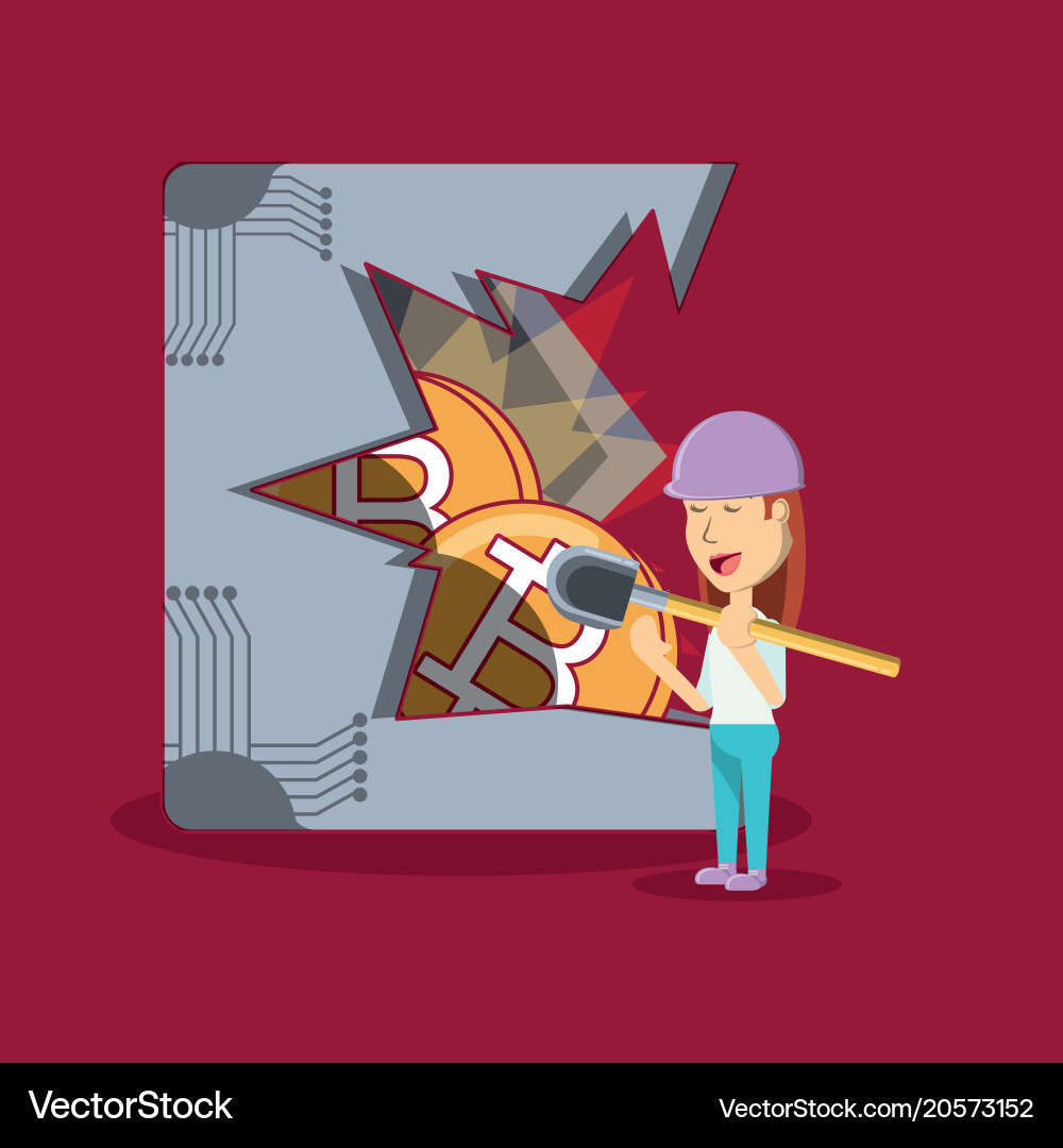 Cryptocurrency mining design Royalty Free Vector Image