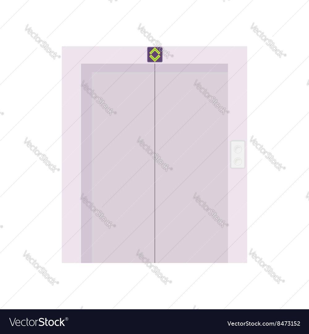Elevator with closed door icon cartoon style Vector Image Elevator with closed door icon cartoon style Vector Image