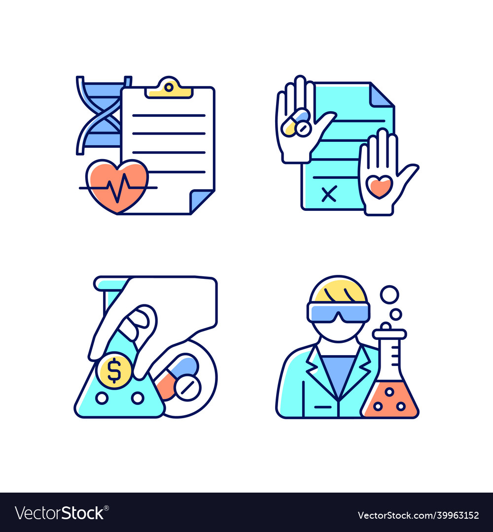 Experimental Research Rgb Color Icons Set Vector Image 8977