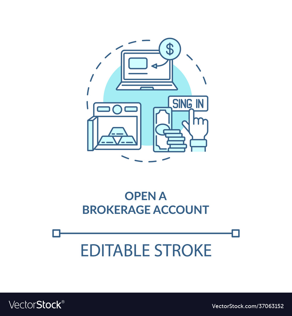 Opening brokerage account concept icon