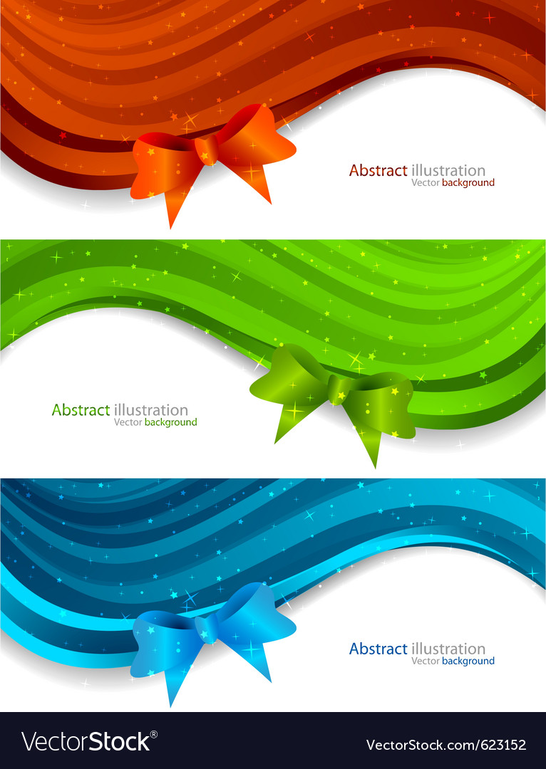 Set of banners with bow Royalty Free Vector Image