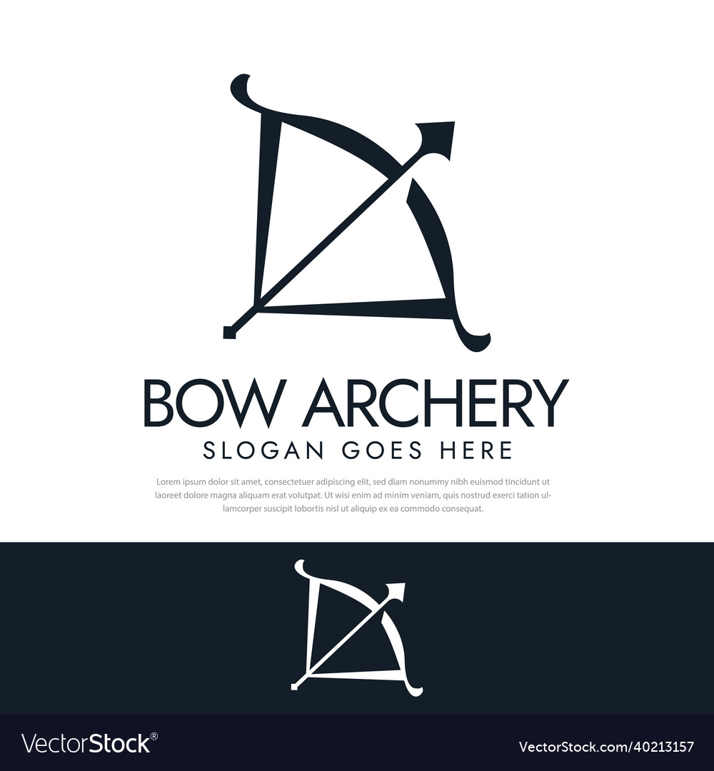 Bow arrow logo arch starting Royalty Free Vector Image