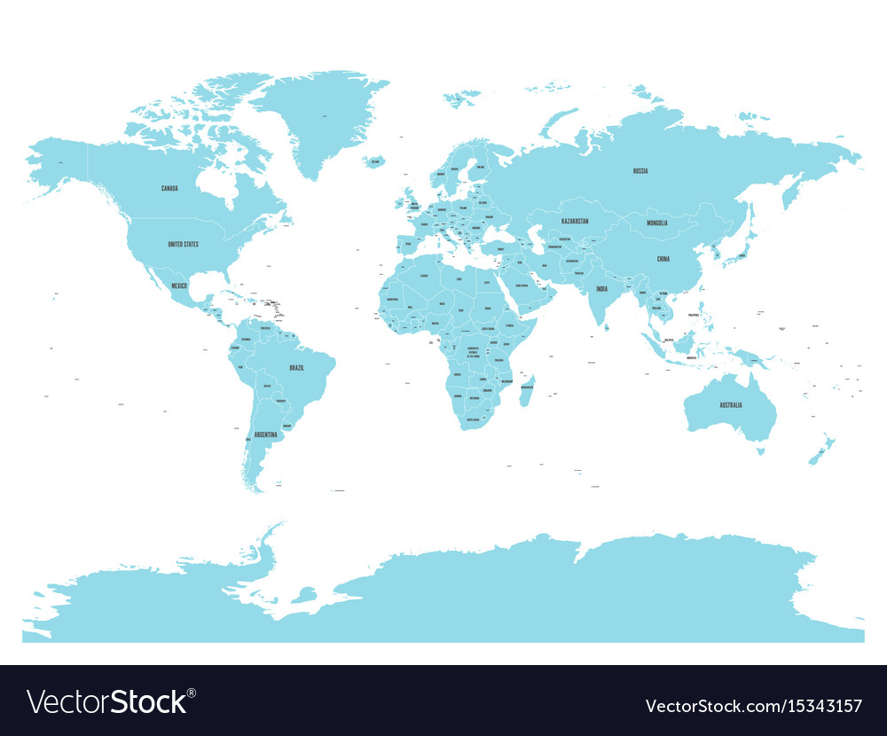 Political map of world with in blue eps10