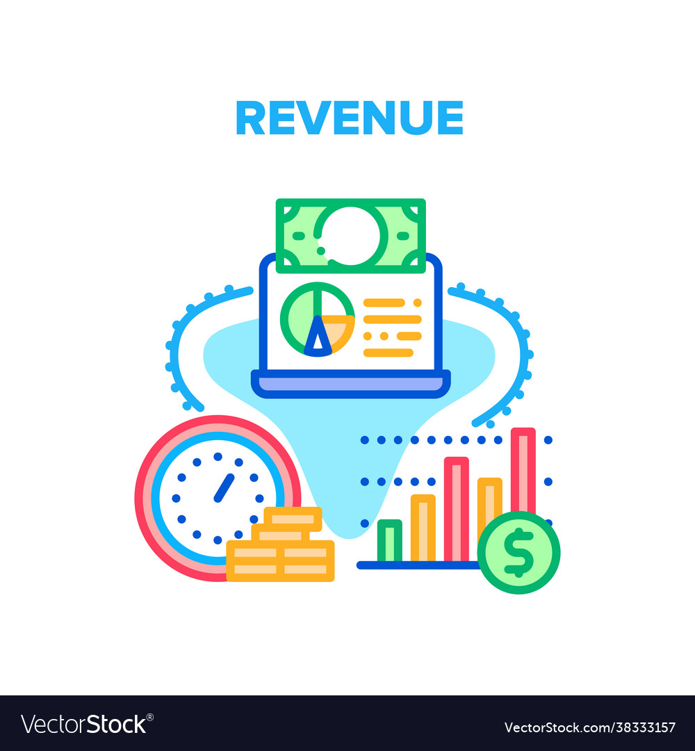 Revenue finance concept color Royalty Free Vector Image