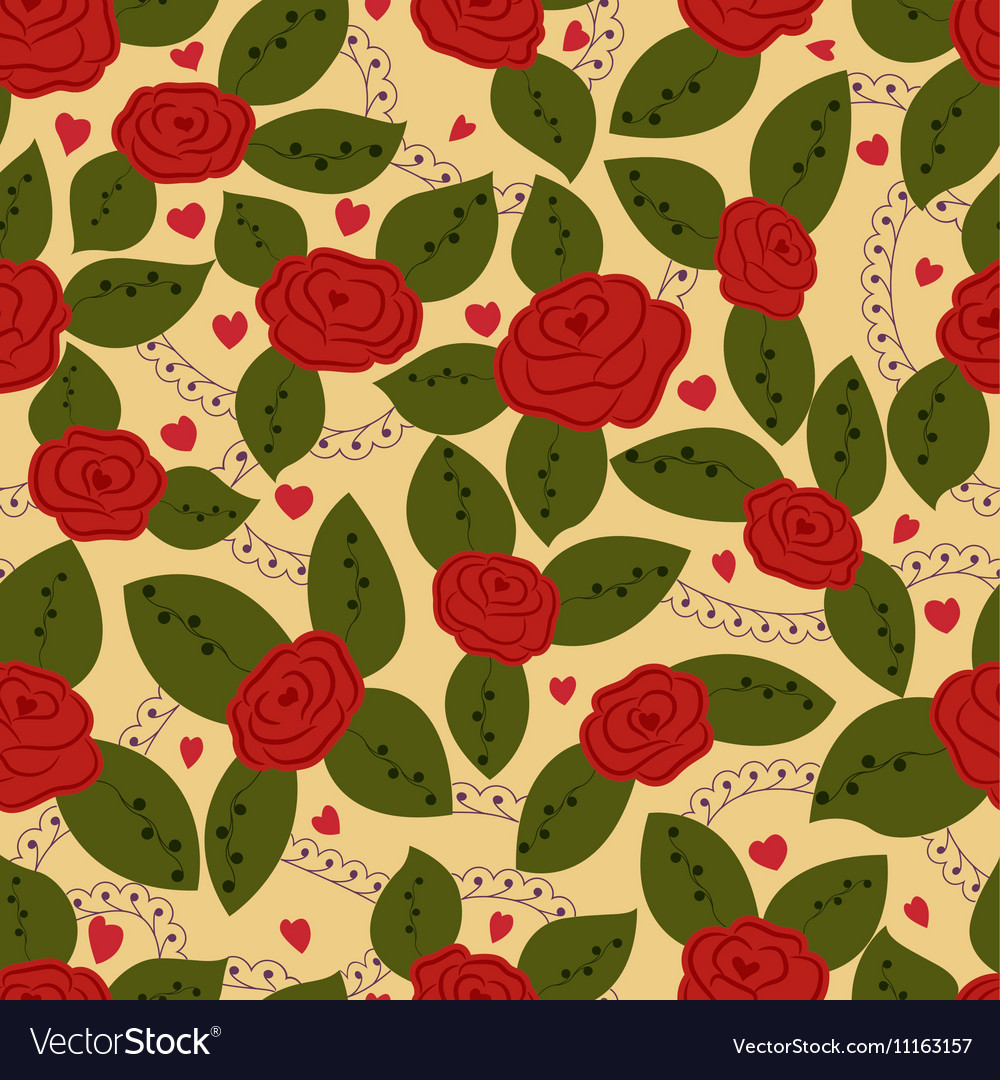 Roses retro seamless pattern