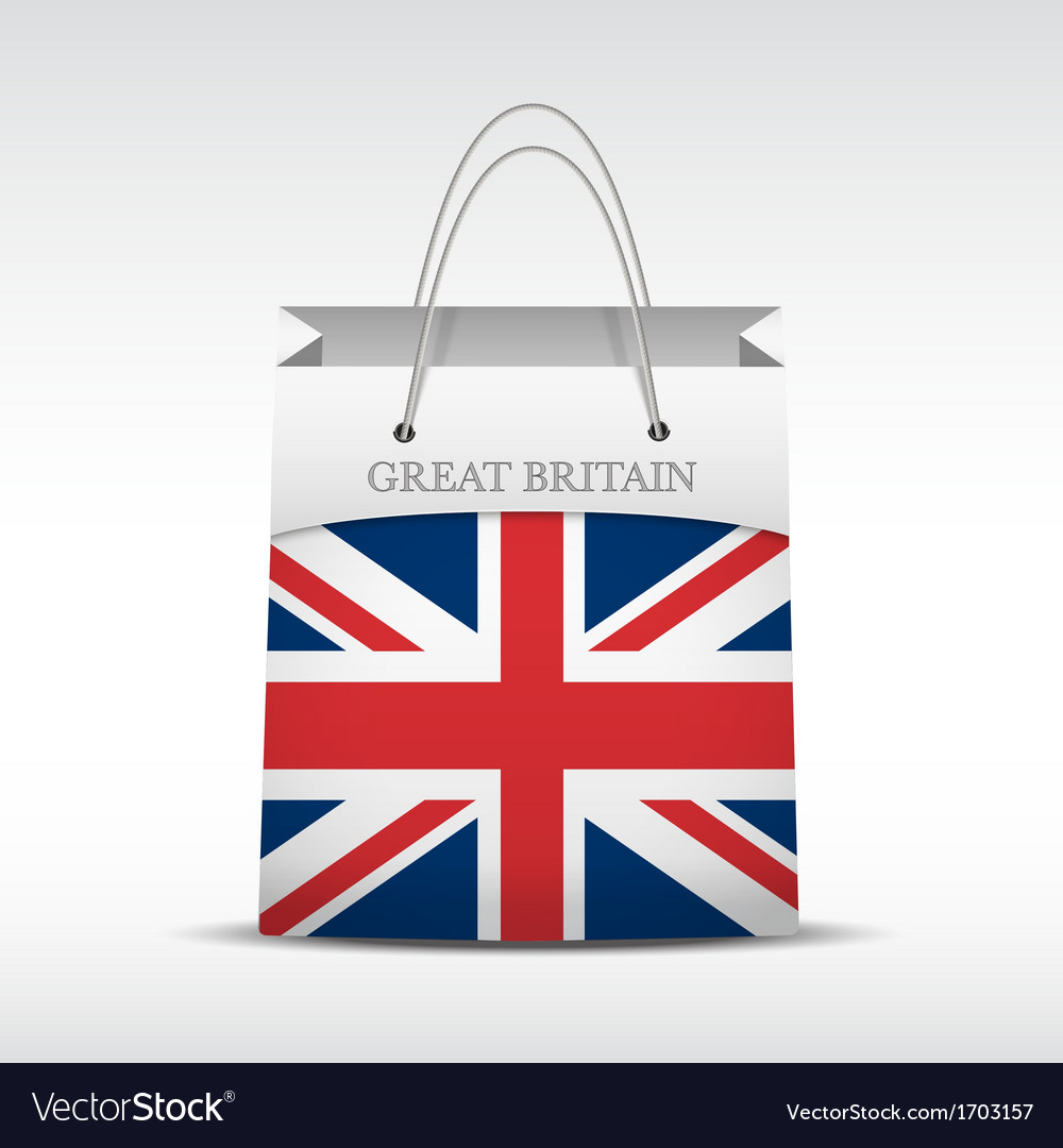 Shopping bag with british flag