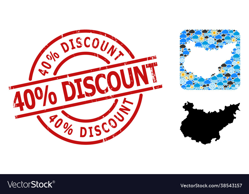 Textured 40 percent discount badge and hole