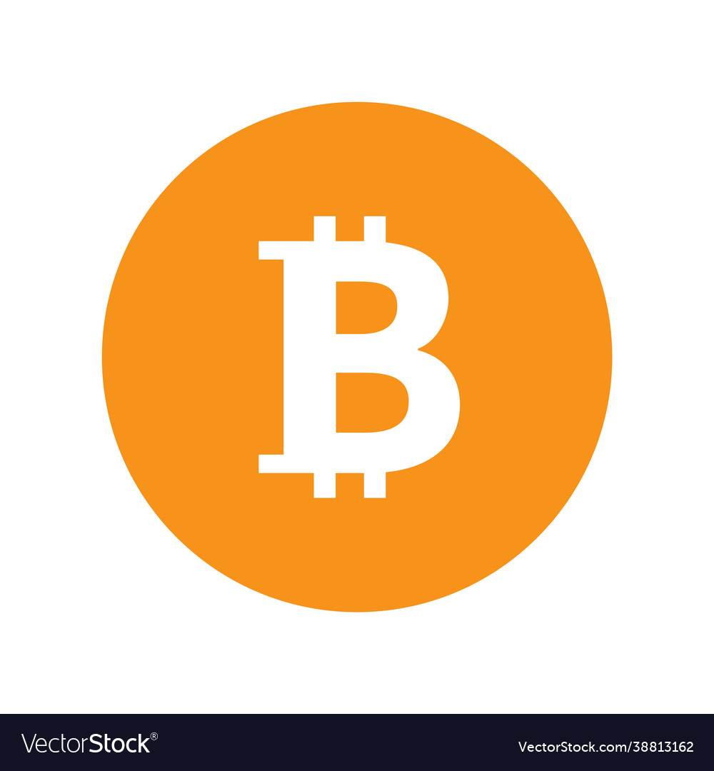 Bitcoin orange logo icon in circle Royalty Free Vector Image