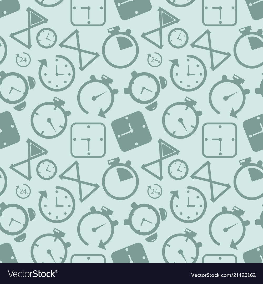 Clock timer icon seamless pattern background Vector Image