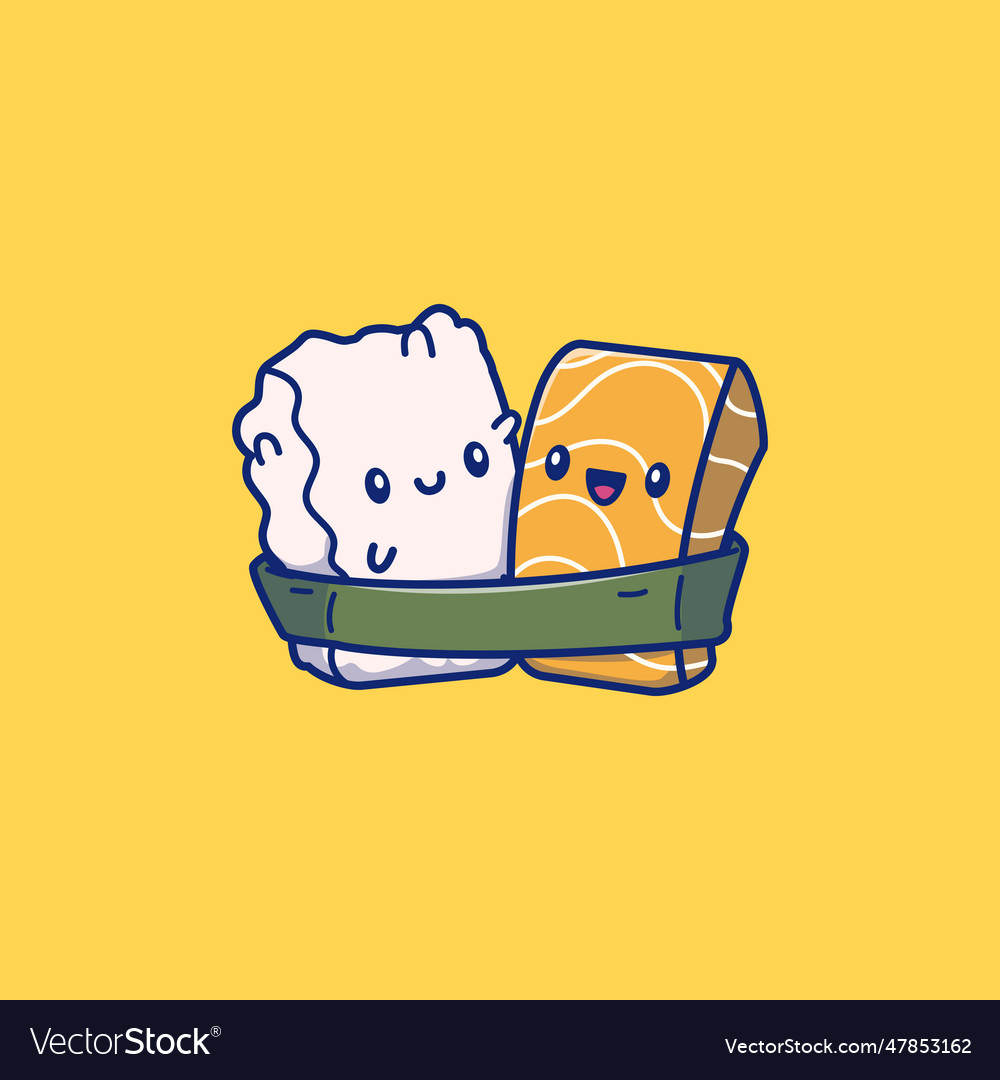 Cute sushi rice cartoon Royalty Free Vector Image