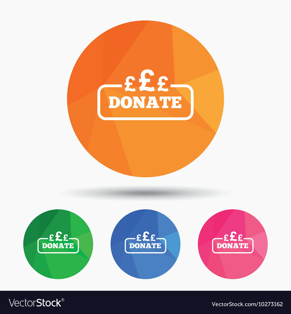 Donate sign icon pounds gbp symbol