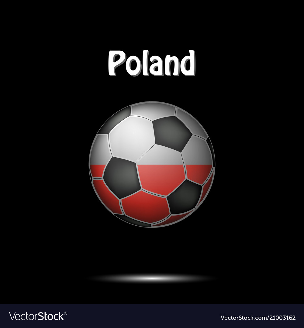 Flag of poland in the form a soccer ball