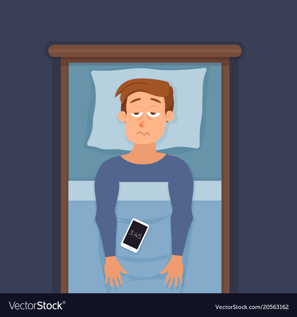 Sleepless man face cartoon character suffers from Vector Image Sleepless man face cartoon character suffers from Vector Image
