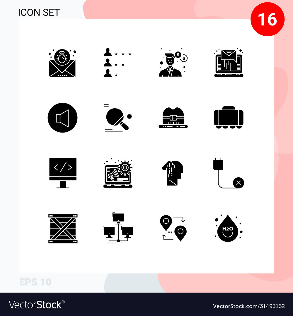 Stock icon pack 16 line signs and symbols