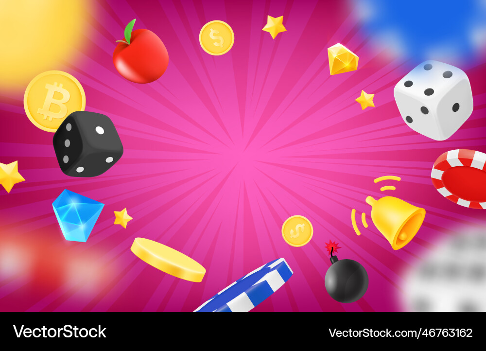 You win concept with flying casino elements Vector Image