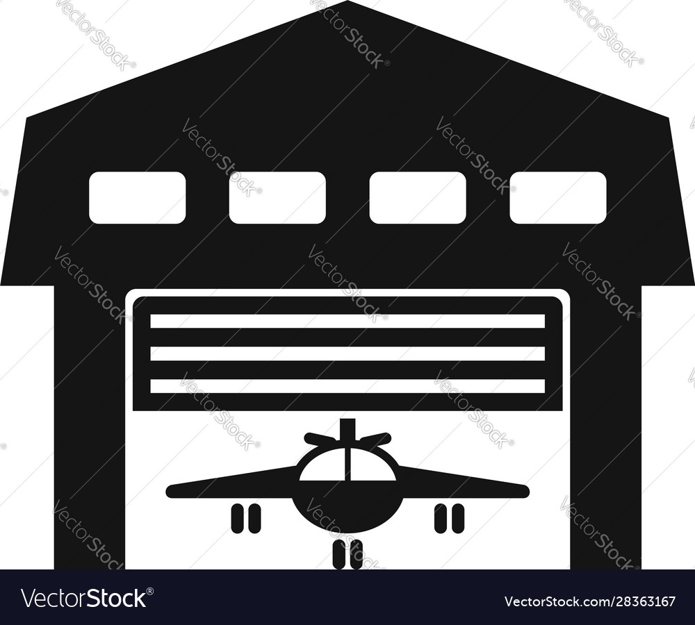 Aircraft hangar icon simple style