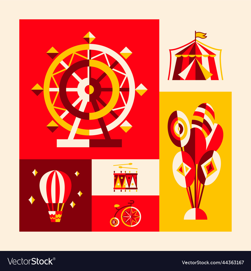 Circus flat color symbols