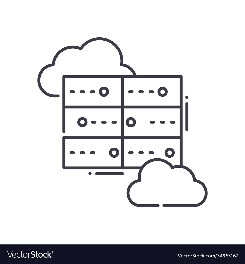 Data synchronization concept icon linear isolated