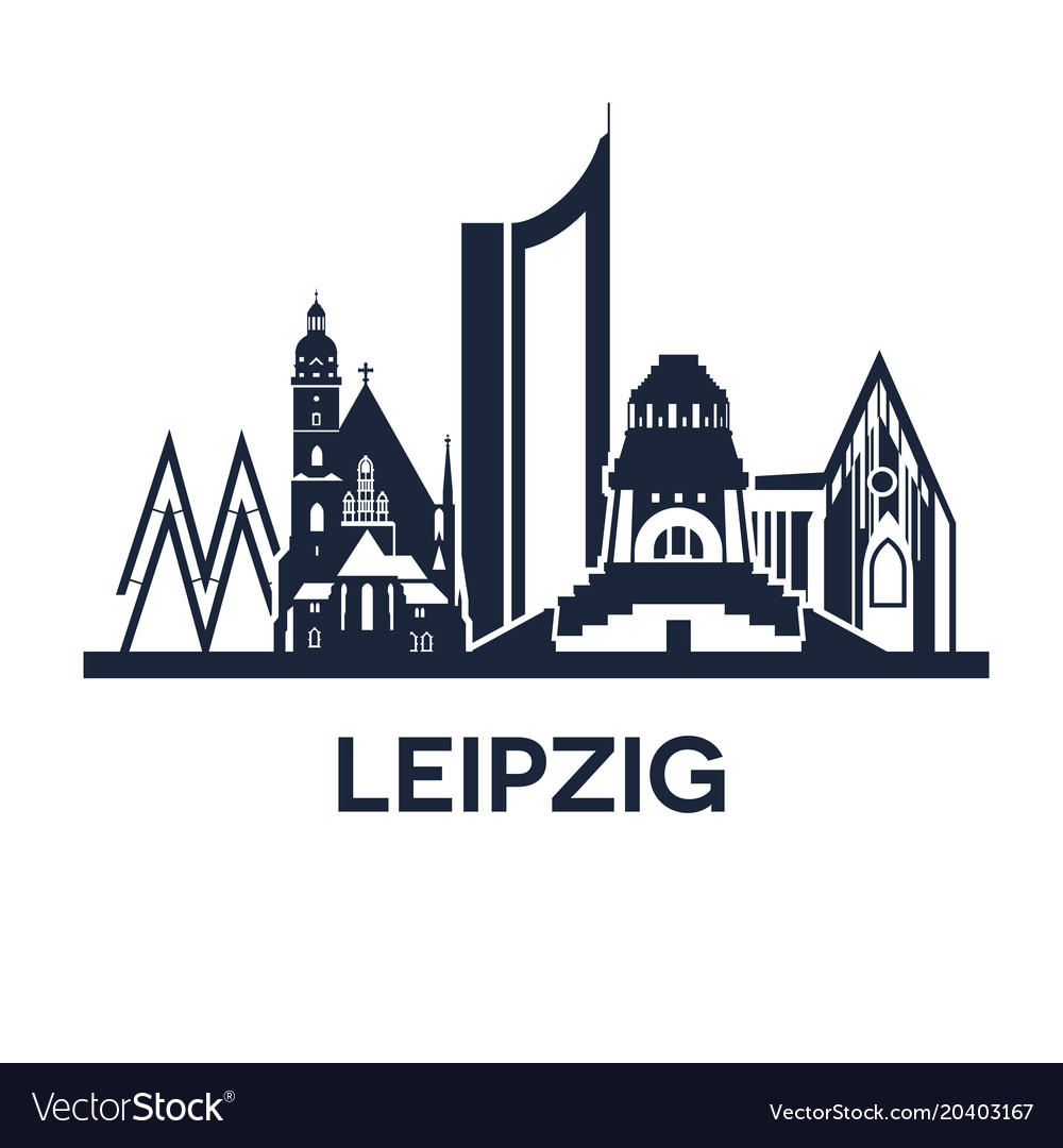 Detailed emblem of city leipzig germany Royalty Free Vector