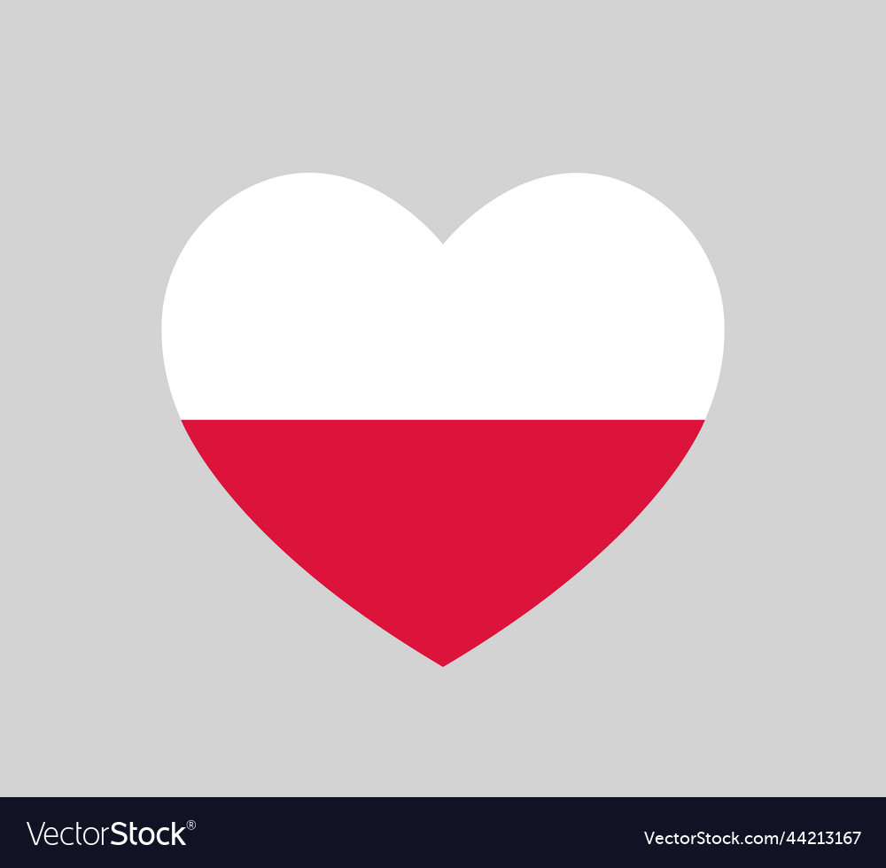 Independence day in poland love symbol Royalty Free Vector