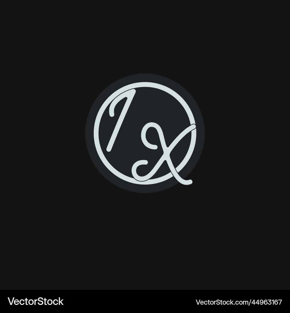 Initials ix logo monogram with simple circle line Vector Image