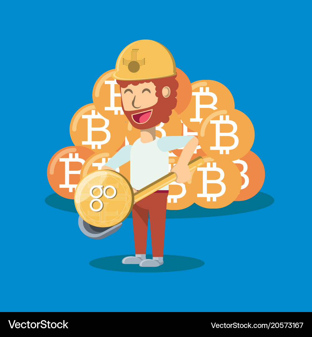 Mining cryptocurrency design Royalty Free Vector Image