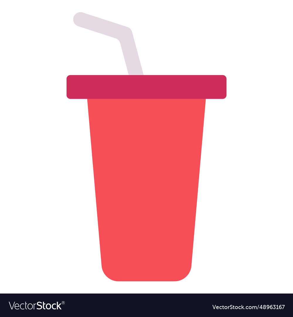 Red cup drink flat icon Royalty Free Vector Image