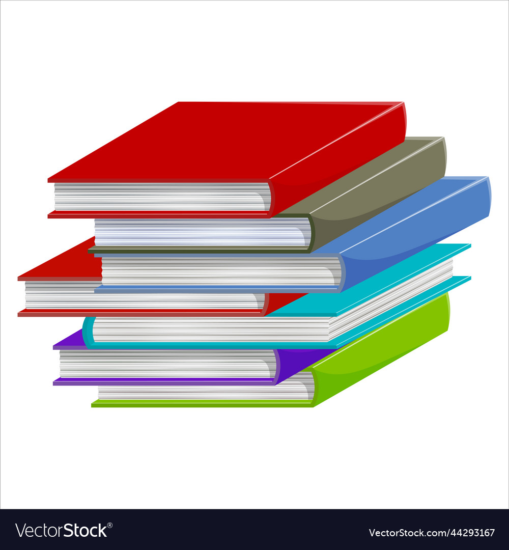 Stack Of Books Isolated On White Background Vector Image