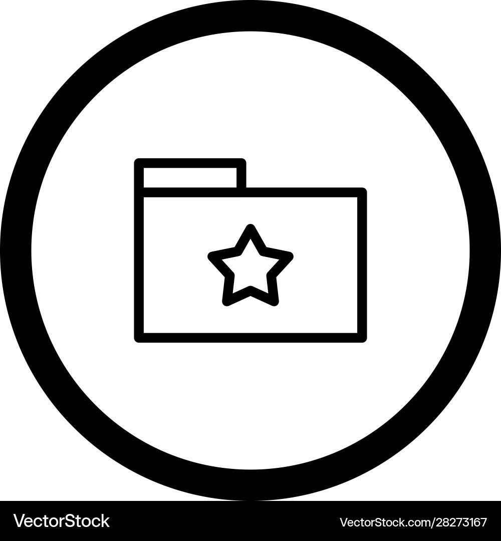 Star folder icon with white background Royalty Free Vector