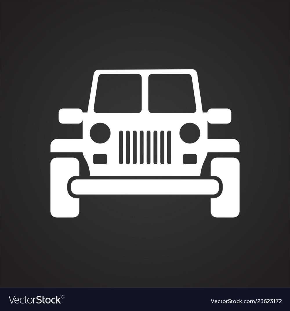 automobile icon on black