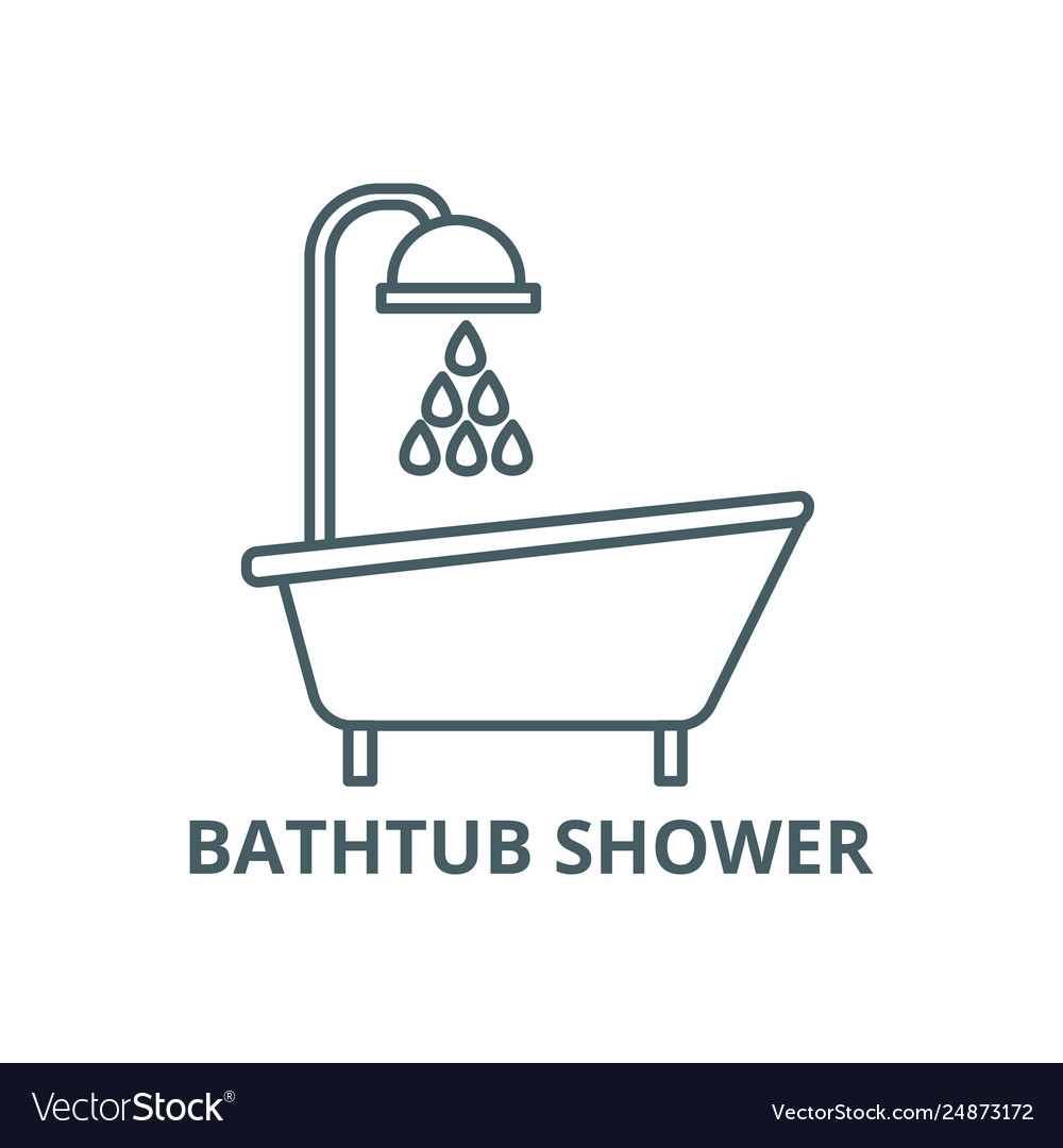 Bathtub shower line icon shower Royalty Free Vector Image