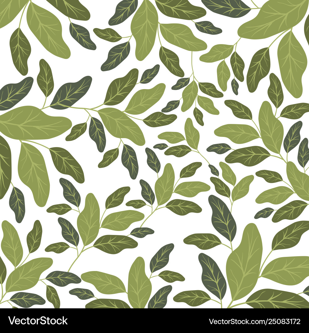 Branch with leafs ecology pattern Royalty Free Vector Image