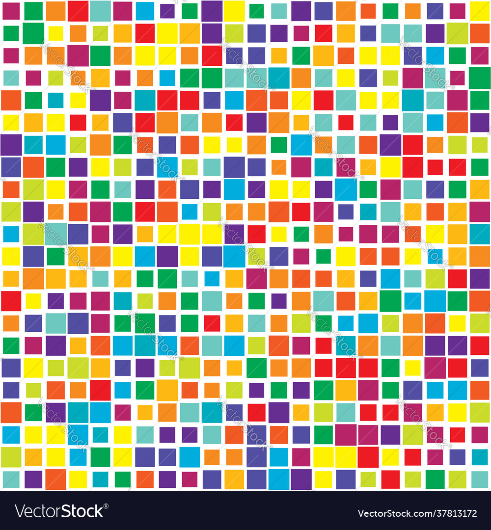 Colorful vivid vibrant random squares mosaic