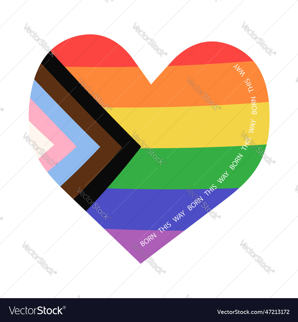 Heart shaped lgbtq flag flat Royalty Free Vector Image