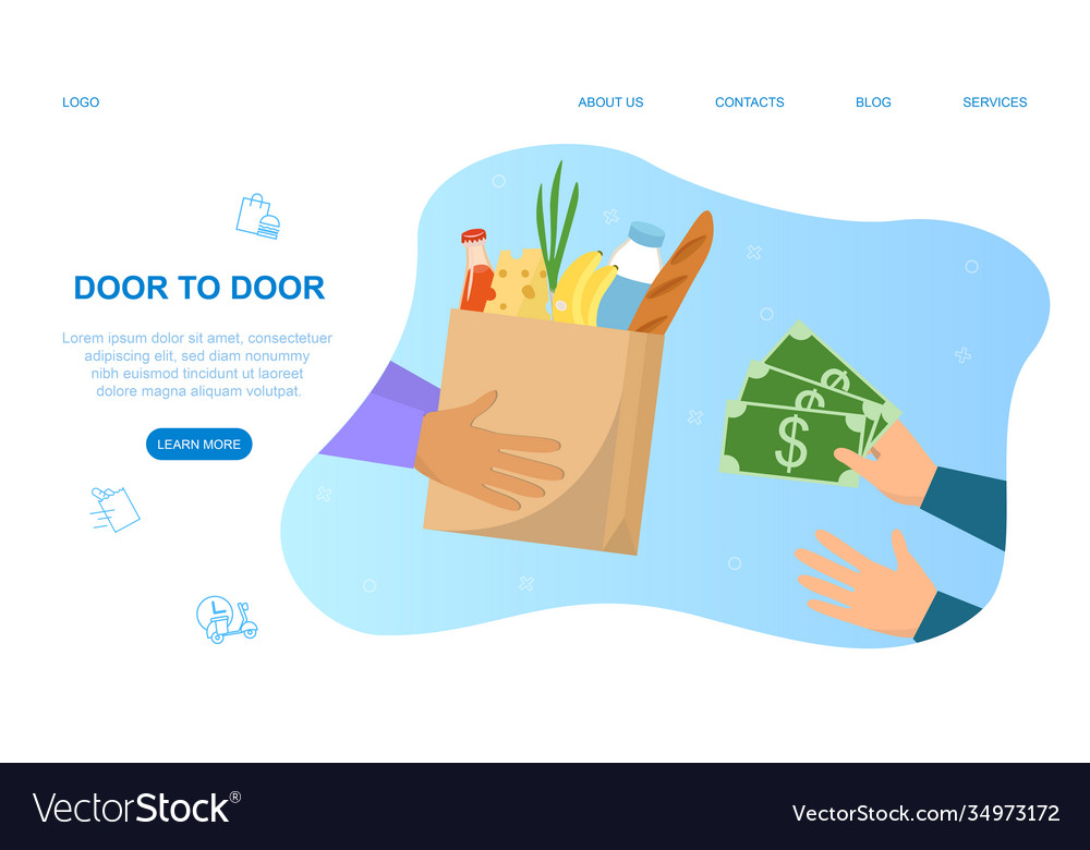 Landing page food delivery service