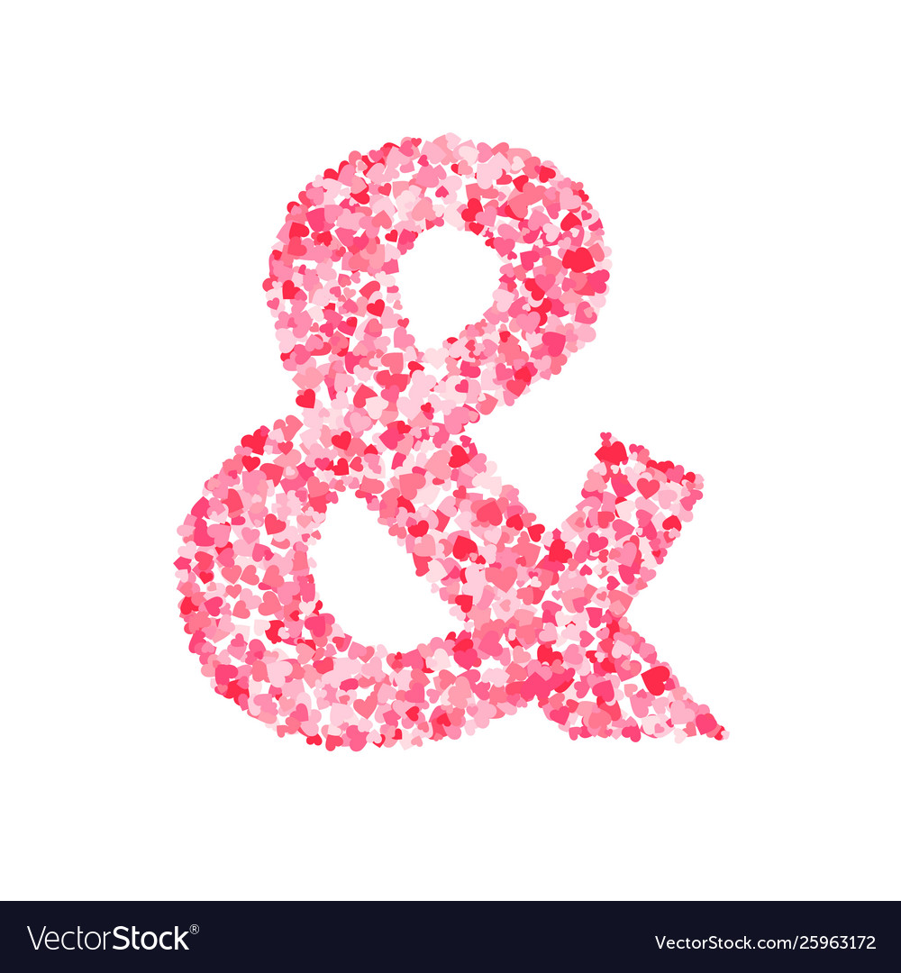 Pink red valentines day heartshapes font Vector Image