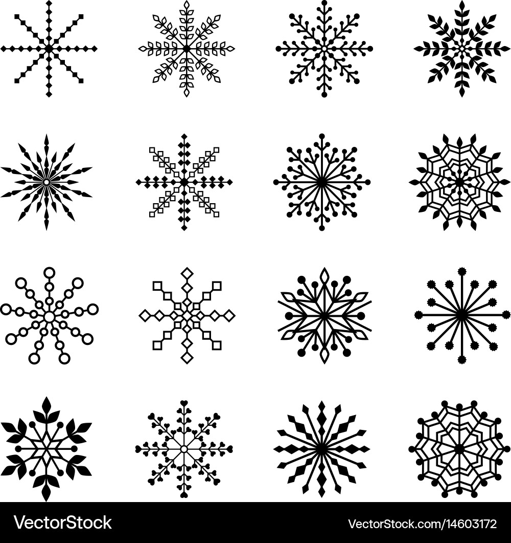 Set snowflakes Royalty Free Vector Image - VectorStock