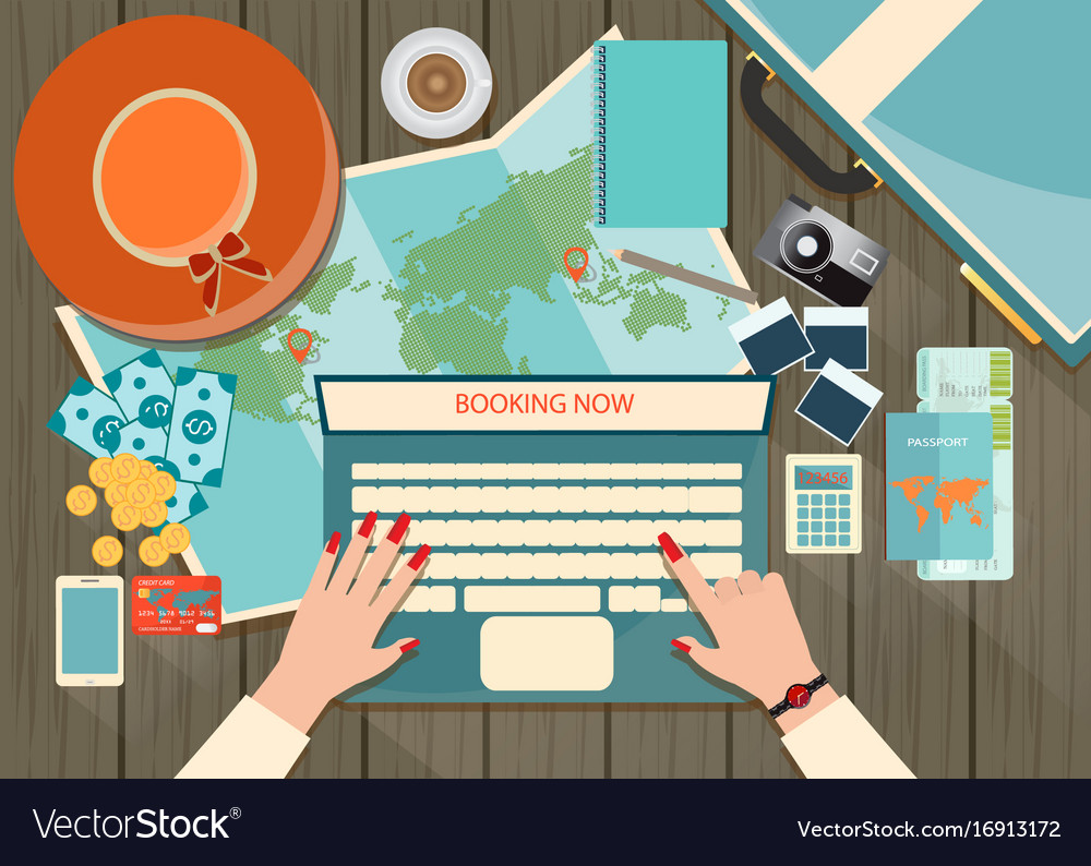 Top View Of Travel Planning Royalty Free Vector Image