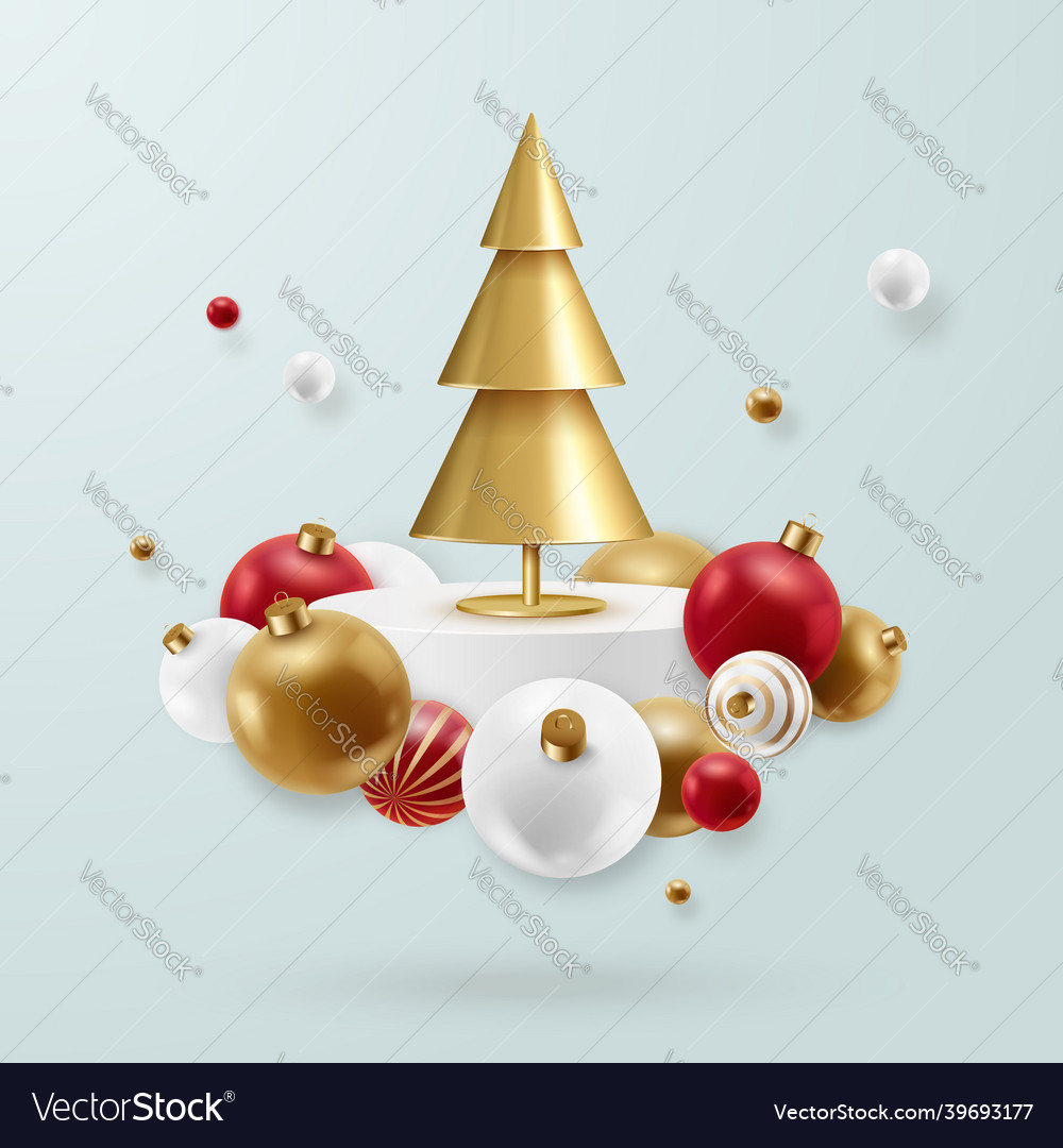 Abstract background with golden christmas tree vector image Abstract background with golden christmas tree