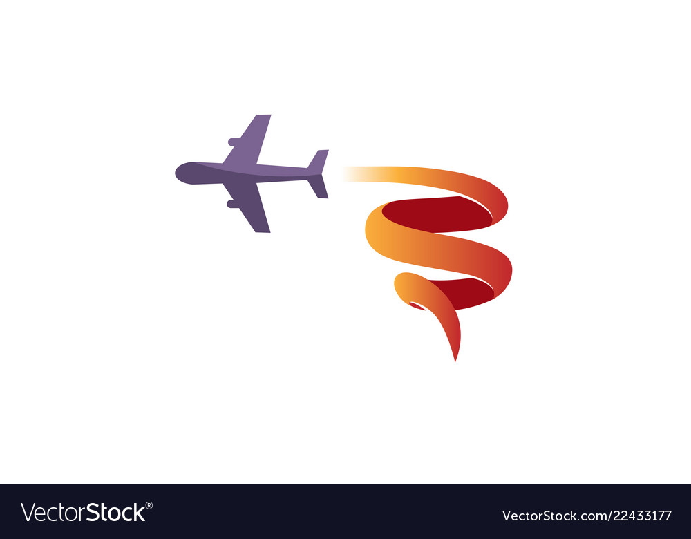 Aircraft fly symbolic creative air logo Royalty Free Vector