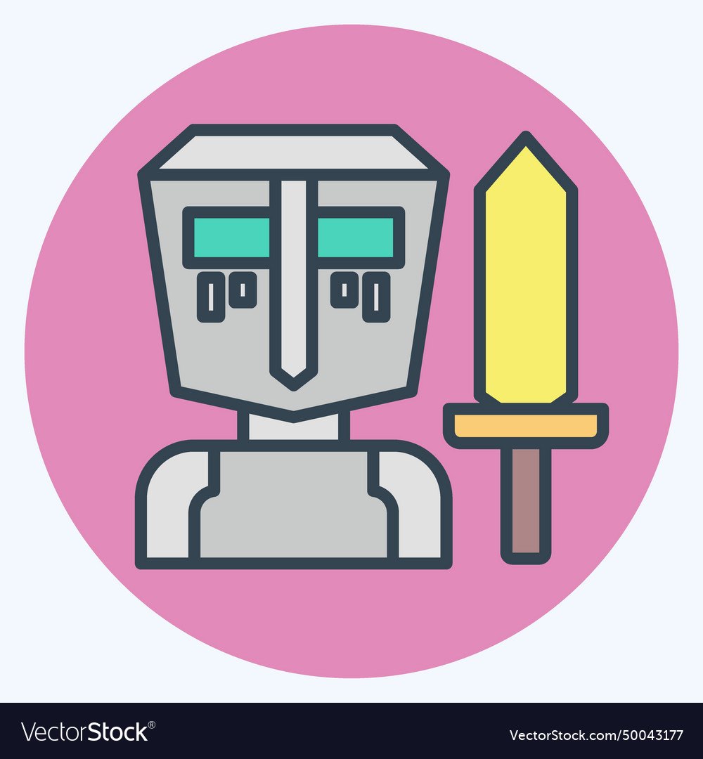 Icon sword related to medieval symbol color mate Vector Image