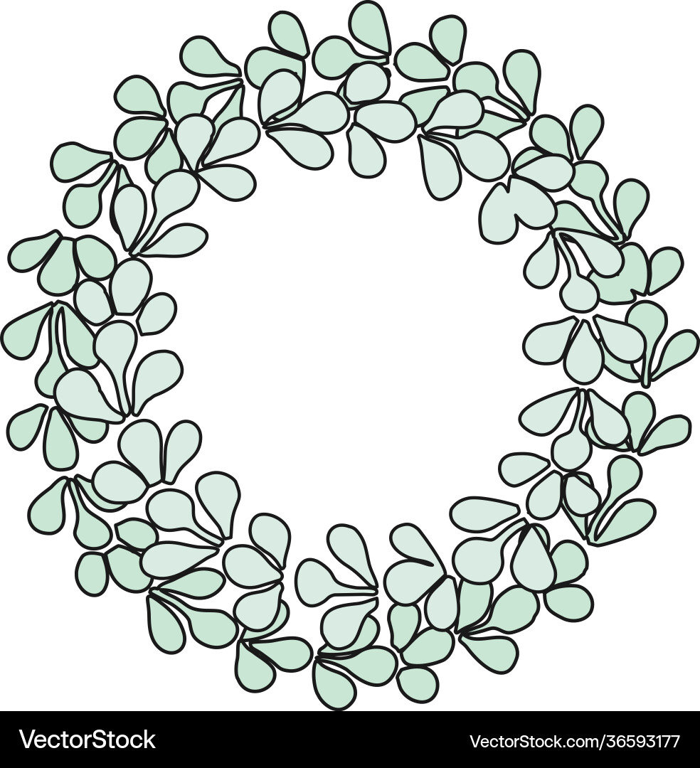 Pastel blue laurel wreath frame isolated on white Vector Image