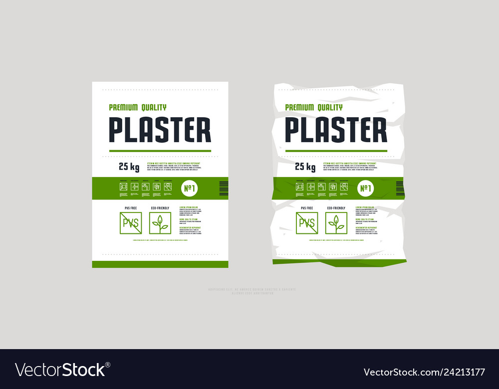 Template label for interior plaster packaging Vector Image