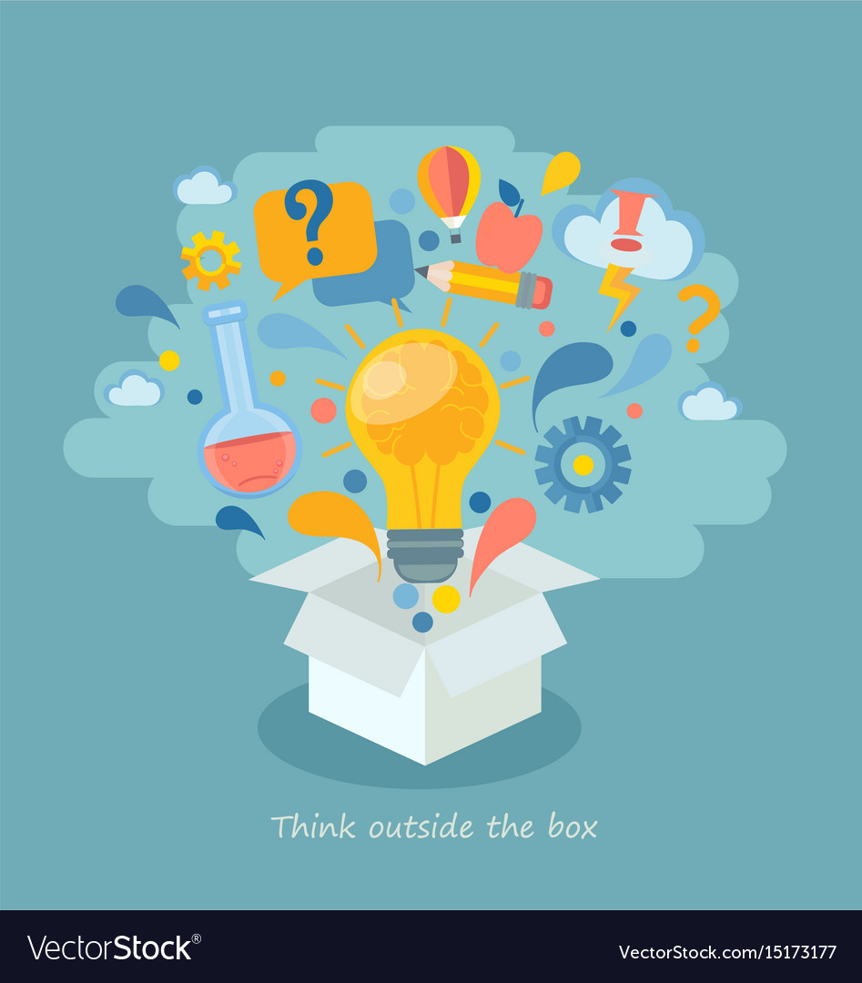 Think outside box Royalty Free Vector Image - VectorStock