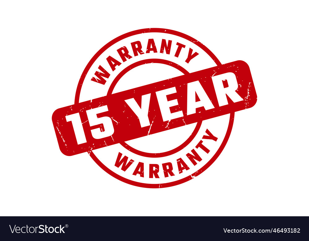 15 year warranty rubber stamp Royalty Free Vector Image