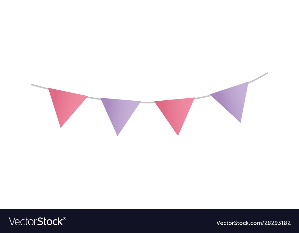 Bunting flags decoration celebration party icon Vector Image