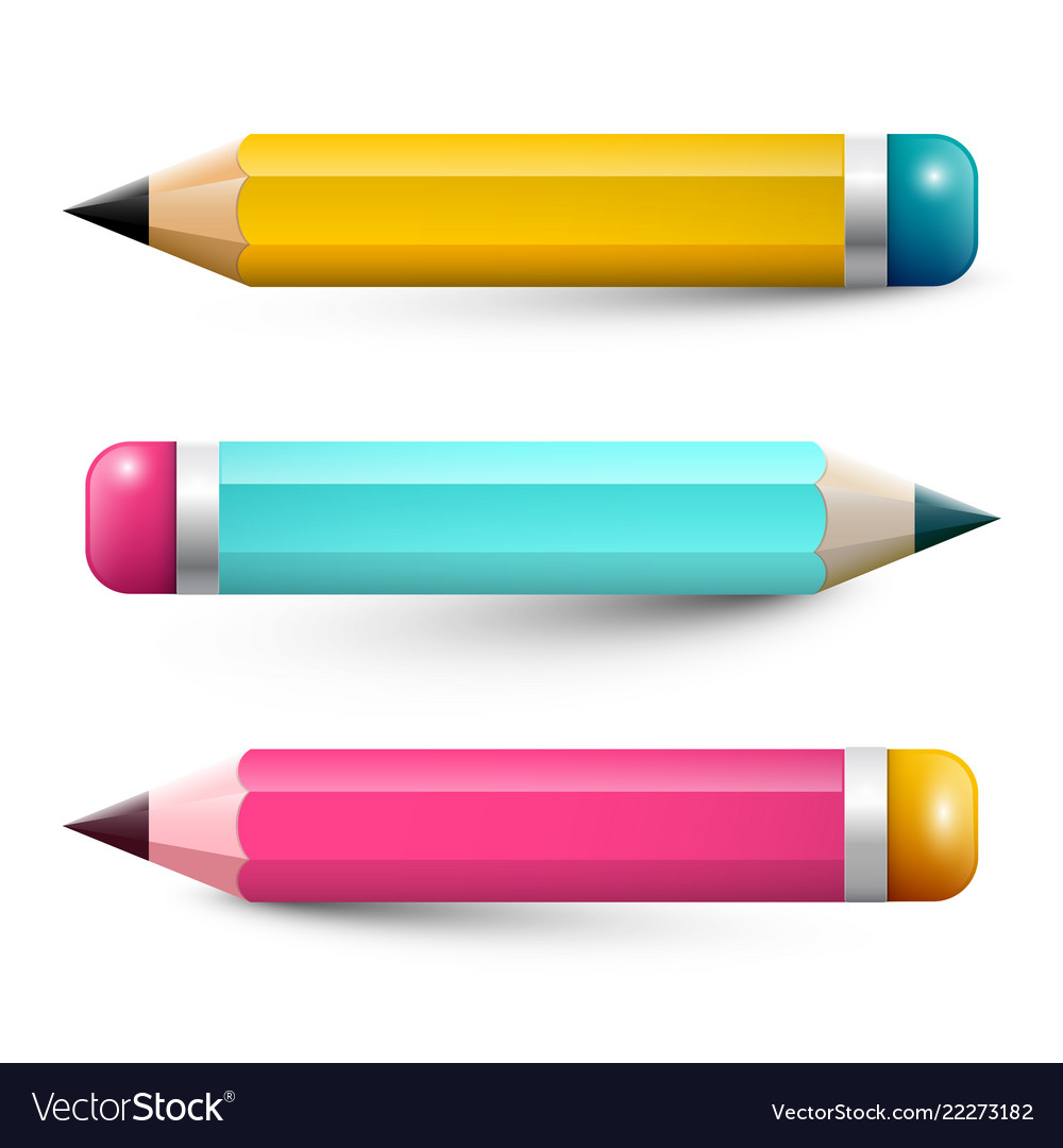 Colorful pencils pencil symbols set isolated